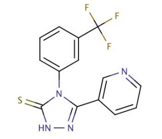5-Pyridin-3-yl-4-(3-trifluoromethyl-phenyl)-4H-[1,2,4]triazole-3-thiol - chemical structure image