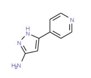 5-Pyridin-4-yl-2H-pyrazol-3-ylamine (CAS 91912-53-7) - chemical structure image