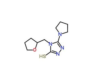 5-pyrrolidin-1-yl-4-(tetrahydrofuran-2-ylmethyl)-4H-1,2,4-triazole-3-thiol - chemical structure image