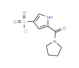 5-(pyrrolidin-1-ylcarbonyl)-1H-pyrrole-3-sulfonyl chloride - chemical structure image
