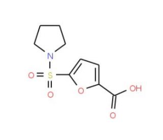 5-(pyrrolidin-1-ylsulfonyl)-2-furoic acid - chemical structure image
