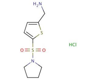 [5-(pyrrolidin-1-ylsulfonyl)thien-2-yl]methylamine hydrochloride - chemical structure image