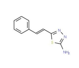 5-Styryl-[1,3,4]thiadiazol-2-ylamine (CAS 1049978-62-2) - chemical structure image