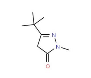 5-(tert-Butyl)-2,4-dihydro-2-methyl-3H-pyrazol-3-one (CAS 87031-30-9) - chemical structure image