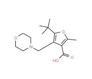 5-tert-Butyl-2-methyl-4-morpholin-4-ylmethyl-furan-3-carboxylic acid (CAS 435342-04-4) - chemical structure image
