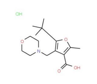 5-tert-Butyl-2-methyl-4-morpholin-4-ylmethyl-furan-3-carboxylic acid hydrochloride - chemical structure image
