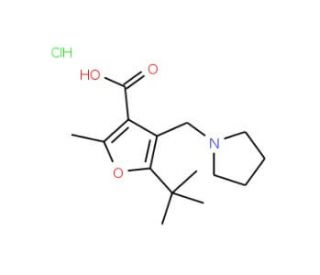 5-tert-Butyl-2-methyl-4-pyrrolidin-1-ylmethyl-furan-3-carboxylic acid hydrochloride - chemical structure image