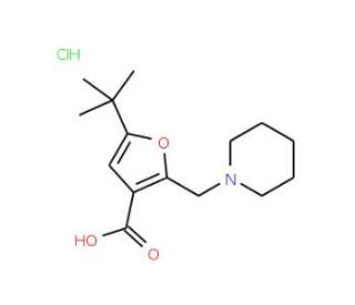 5-tert-Butyl-2-piperidin-1-ylmethyl-furan-3-carboxylic acid hydrochloride - chemical structure image