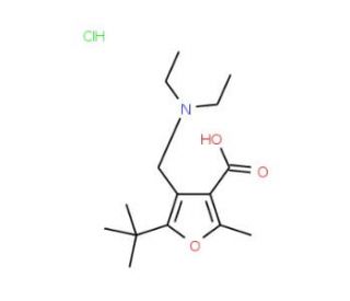 5-tert-Butyl-4-diethylaminomethyl-2-methyl-furan-3-carboxylic acid hydrochloride (CAS 435341-89-2) - chemical structure image