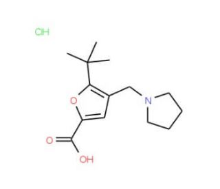 5-tert-Butyl-4-pyrrolidin-1-ylmethyl-furan-2-carboxylic acid hydrochloride - chemical structure image