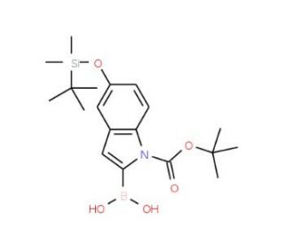 5-(tert-Butyldimethylsilyloxy)-1H-indole-2-boronic acid, N-BOC protected (CAS 335649-61-1) - chemical structure image