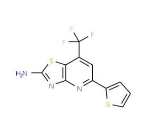 5-thien-2-yl-7-(trifluoromethyl)[1,3]thiazolo[4,5-b]pyridin-2-amine - chemical structure image