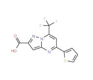 5-Thiophen-2-yl-7-trifluoromethyl-pyrazolo[1,5-a]-pyrimidine-2-carboxylic acid - chemical structure image