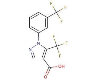 5-(trifluoromethyl)-1-[3-(trifluoromethyl)phenyl]-1H-pyrazole-4-carboxylic acid - chemical structure image