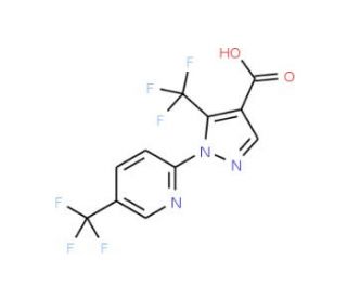 5-(trifluoromethyl)-1-[5-(trifluoromethyl)pyridin-2-yl]-1H-pyrazole-4-carboxylic acid - chemical structure image