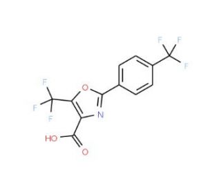 5-(Trifluoromethyl)-2-(4-trifluoromethyl)phenyl-oxazole-4-carboxylic acid (CAS 886497-47-8) - chemical structure image