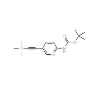 (5-Trimethylsilanylethynyl-pyridin-2-yl)-carbamic acid tert-butyl ester (CAS 470463-41-3) - chemical structure image