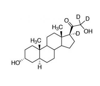 5&alpha;-pregnane-3&alpha;,21-diol-20-one (17,21,21-D3, 95%) (CAS 567-02-2) - chemical structure image