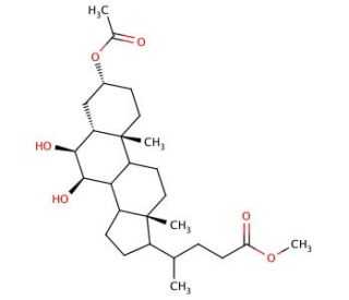 5&beta;-Cholanic acid-3&alpha;, 6&beta;, 7&beta;-triol 3-acetate methyl ester - chemical structure image