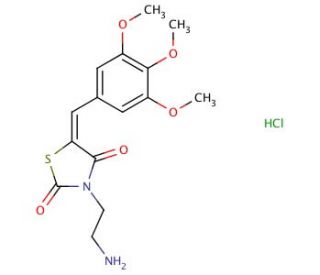 (5E)-3-(2-aminoethyl)-5-(3,4,5-trimethoxybenzylidene)-1,3-thiazolidine-2,4-dione hydrochloride - chemical structure image