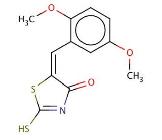(5E)-5-(2,5-dimethoxybenzylidene)-2-mercapto-1,3-thiazol-4(5H)-one (CAS 127378-17-0) - chemical structure image