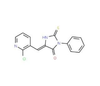 (5E)-5-[(2-Chloropyridin-3-yl)methylene]-2-mercapto-3-phenyl-3,5-dihydro-4H-imidazol-4-one - chemical structure image