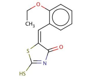 (5E)-5-(2-ethoxybenzylidene)-2-mercapto-1,3-thiazol-4(5H)-one (CAS 6319-50-2) - chemical structure image
