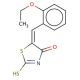 (5E)-5-(2-ethoxybenzylidene)-2-mercapto-1,3-thiazol-4(5H)-one (CAS 6319-50-2) - chemical structure image