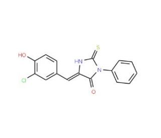 (5E)-5-(3-Chloro-4-hydroxybenzylidene)-2-mercapto-3-phenyl-3,5-dihydro-4H-imidazol-4-one - chemical structure image