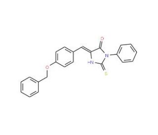 (5E)-5-[4-(Benzyloxy)benzylidene]-2-mercapto-3-phenyl-3,5-dihydro-4H-imidazol-4-one - chemical structure image