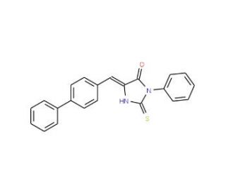 (5E)-5-(Biphenyl-4-ylmethylene)-2-mercapto-3-phenyl-3,5-dihydro-4H-imidazol-4-one - chemical structure image