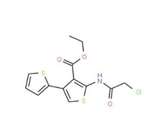 5&prime;-(2-Chloro-acetylamino)-[2,3&prime;]bithiophenyl-4&prime;-carboxylic acid ethyl ester (CAS 315676-33-6) - chemical structure image