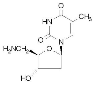 5&prime;-Amino-5&prime;-deoxythymidine (CAS 25152-20-9) - chemical structure image