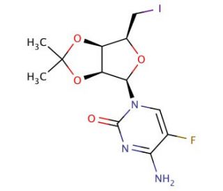 5&prime;-Deoxy-5-fluoro-5&prime;-iodo-2&prime;,3&prime;-O-isopropylidenecytidine (CAS 61787-05-1) - chemical structure image