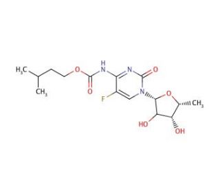 5&prime;-Deoxy-5-fluoro-N-[(3-methylbutoxy)carbonyl]cytidine (CAS 162204-30-0) - chemical structure image