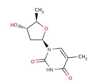 5′-Deoxythymidine (CAS 3458-14-8) - chemical structure image