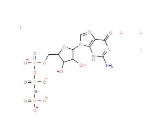 5&prime;-Guanylylimidodiphosphate Tetralithium Salt (CAS 64564-03-0) - chemical structure image