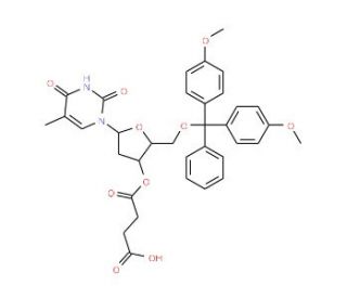 5′-O-(4,4′-dimethoxytrityl)-thymidine-3′-O-succinic acid (CAS 74405-40-6) - chemical structure image