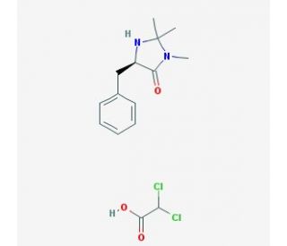 (5R)-(&plus;)-2,2,3-Trimethyl-5-benzyl-4-imidazolidinone dichloroacetic acid (CAS 857303-87-8) - chemical structure image