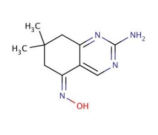 (5Z)-2-amino-7,7-dimethyl-7,8-dihydroquinazolin-5(6H)-one oxime - chemical structure image