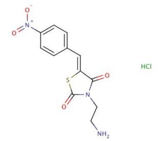 (5Z)-3-(2-aminoethyl)-5-(4-nitrobenzylidene)-1,3-thiazolidine-2,4-dione hydrochloride - chemical structure image