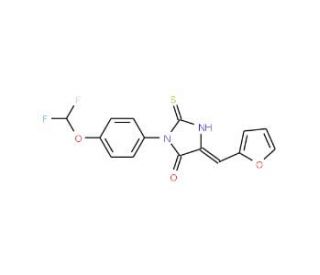 (5Z)-3-[4-(difluoromethoxy)phenyl]-5-(2-furylmethylene)-2-thioxoimidazolidin-4-one - chemical structure image