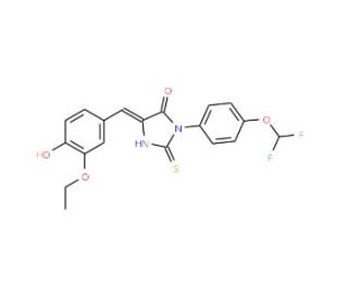 (5Z)-3-[4-(difluoromethoxy)phenyl]-5-(3-ethoxy-4-hydroxybenzylidene)-2-thioxoimidazolidin-4-one - chemical structure image