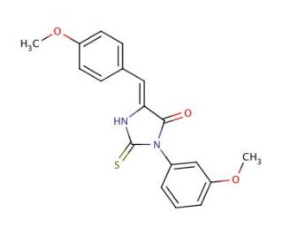 (5Z)-5-(4-methoxybenzylidene)-3-(3-methoxyphenyl)-2-thioxoimidazolidin-4-one - chemical structure image
