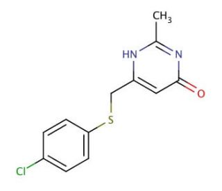 6-{[(4-Chlorophenyl)sulfanyl]methyl}-2-methyl-4-pyrimidinol (CAS 886361-45-1) - chemical structure image