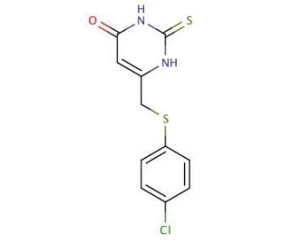 6-{[(4-Chlorophenyl)thio]methyl}-2-mercaptopyrimidin-4(3H)-one - chemical structure image