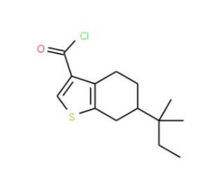 6-(1,1-dimethylpropyl)-4,5,6,7-tetrahydro-1-benzothiophene-3-carbonyl chloride - chemical structure image