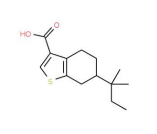 6-(1,1-Dimethylpropyl)-4,5,6,7-tetrahydro-1-benzothiophene-3-carboxylic acid - chemical structure image
