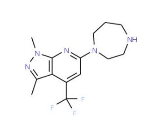 6-(1,4-Diazepan-1-yl)-1,3-dimethyl-4-(trifluoromethyl)-1H-pyrazolo[3,4-b]pyridine - chemical structure image