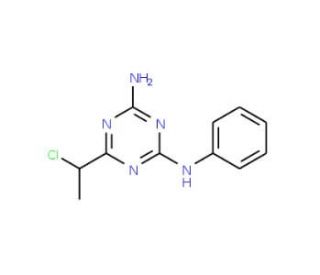 6-(1-chloroethyl)-N-phenyl-1,3,5-triazine-2,4-diamine (CAS 99860-35-2) - chemical structure image
